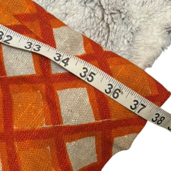 Vintage Handmade Open Back Orange Midcentury Modern Halter Dress - Picture 6 of 8